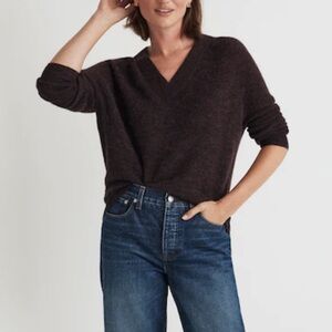 Madewell Rib Alpaca-Blend Oversized Sweater Heather Stout M